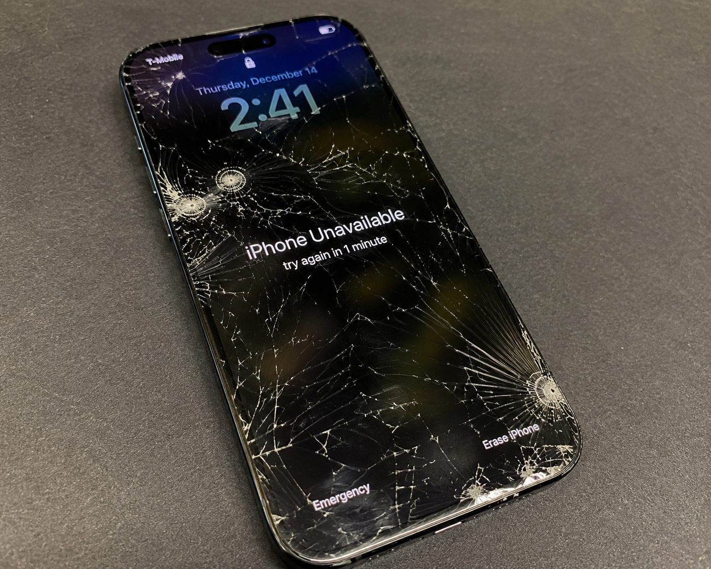 Cracked iPhone ready for mobile repair booking