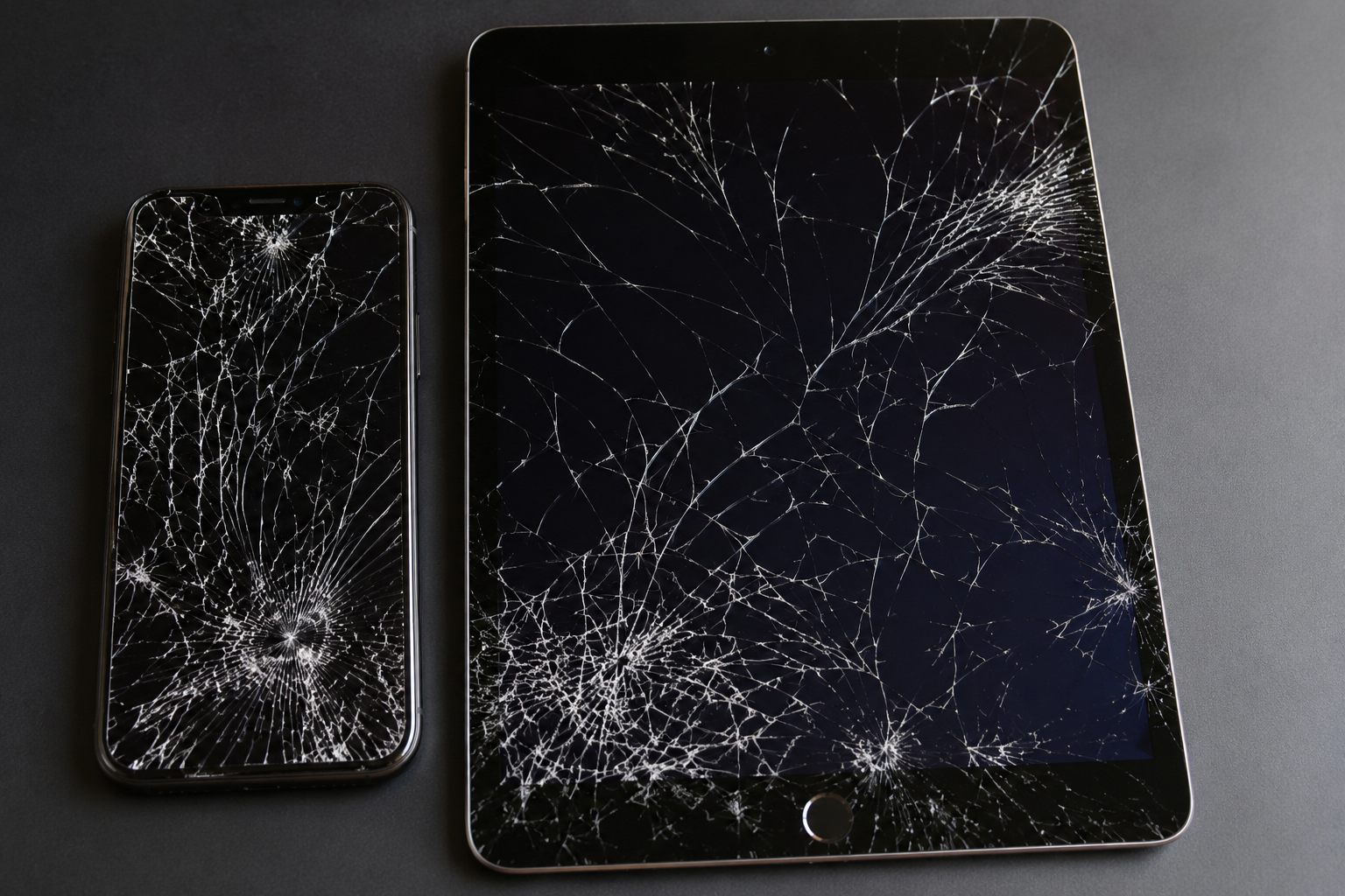 Cracked iPhone and iPad ready for repair