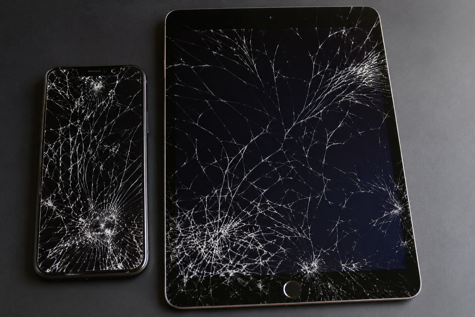 Cracked iPhone and iPad ready for repair